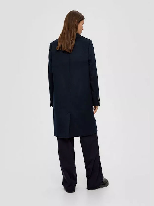 S.Oliver Women's Midi Coat with Buttons Blue