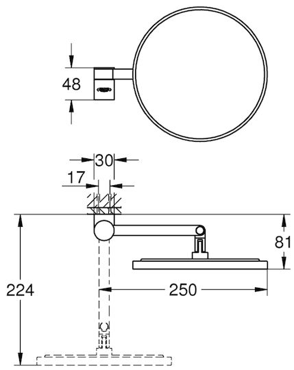 Grohe Καθρέπτης Μακιγιάζ Selection Ροζ