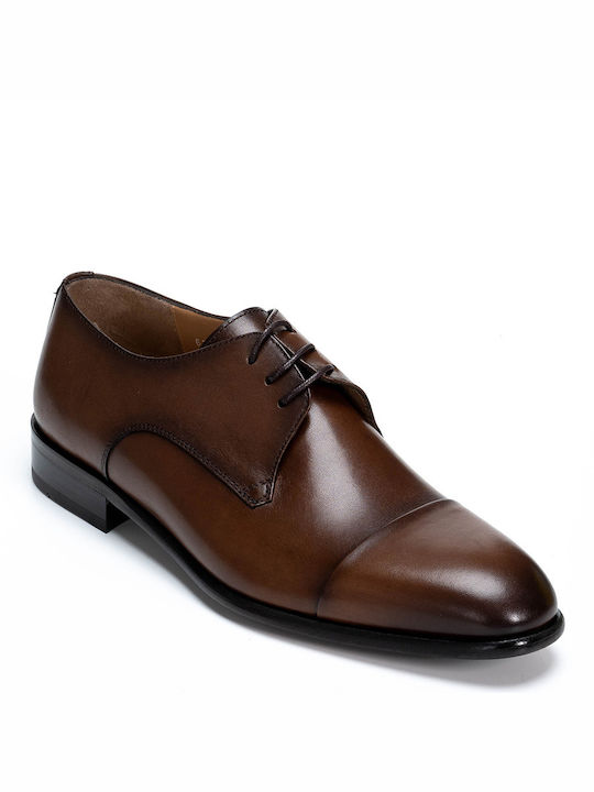 Perlamoda Men's Leather Dress Shoes Brown