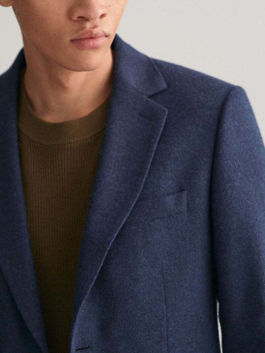 Men's Winter Suit Jacket Slim Fit Blue