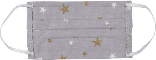 Zakcret Face Mask Kids Gray with Stars ΜΥ-ΠΑΙΔ\EL- 1pcs