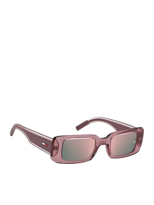 Tommy Hilfiger Woman Sunglasses With Pink Horn-Rimmed Frame