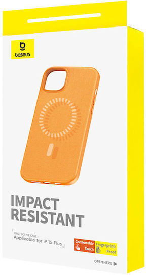 Baseus Fauxther Back Cover Δερματίνης Μαγνητικό Πορτοκαλί (iPhone 15 Plus)