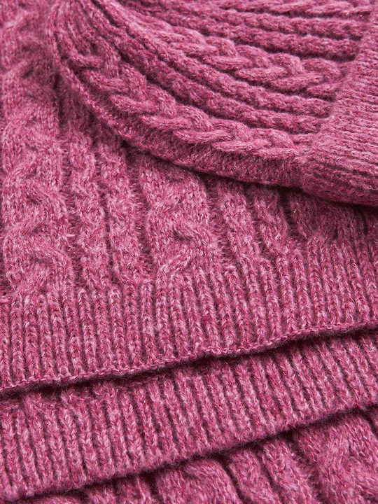 Knitted Beanie Cap Fuchsia