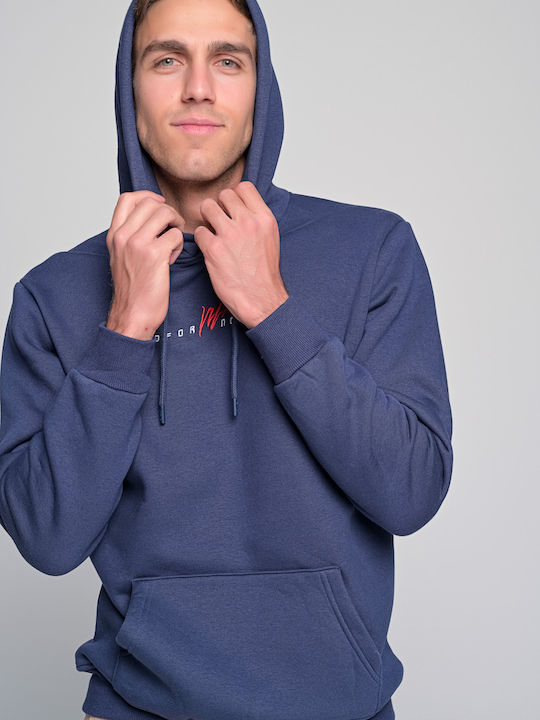 madmext Men's Sweatshirt with Hood and Pockets Blue