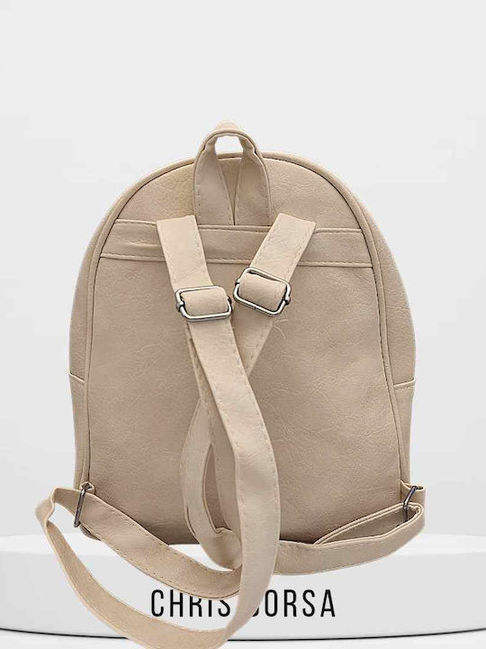 Chris Borsa Women's Bag Backpack Beige