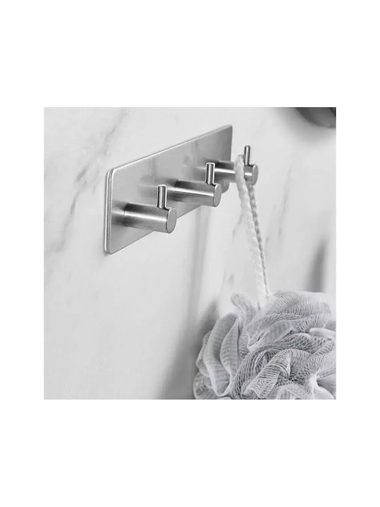 Haken Badezimmer Dreifach Aufkleber Silber