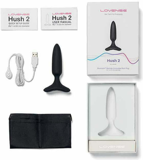 Lovense Hush 2 Anal Plug with Wireless Function and Vibration Small Black