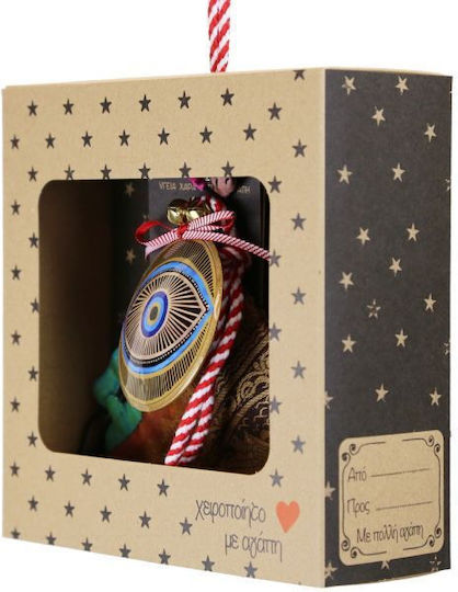 Synchronia Lucrat manual Amulet Ochi Auriu din Metal 17.5x18cm 1buc