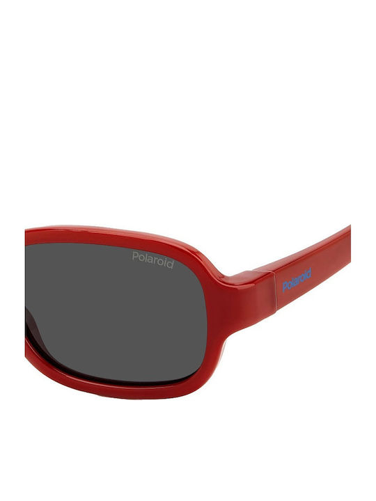 Polaroid Ορθογώνιά Παιδικά Γυαλιά Ηλίου με Polarized Φακό Κόκκινα