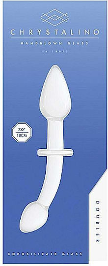 Shots Chrystalino Doubler Dildo din sticlă Alb 17cm