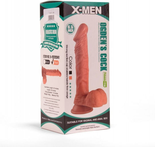 Chisa Novelties X-Men Ogden's Cock Ρεαλιστικό Dildo με Όρχεις και Βεντούζα Flesh 17cm