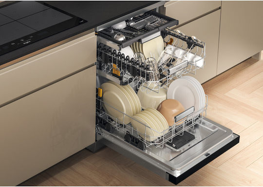 Whirlpool Ελεύθερο Πλυντήριο Πιάτων για 15 Σερβίτσια PowerClean Pro Π60xY85εκ. Inox