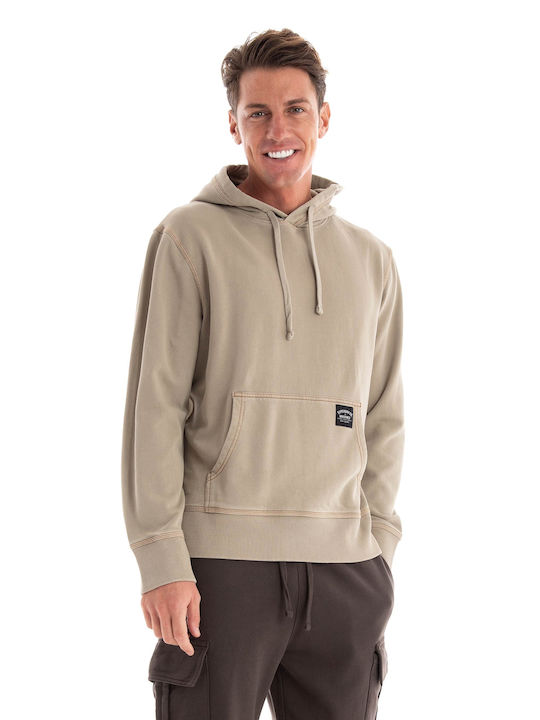 Superdry Contrast Men's Sweatshirt with Hood Khaki