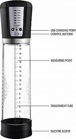 Shots Premium Rechargeable Automatic Penis Pump Transparent