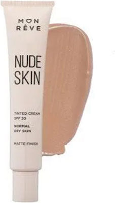 Mon Reve Nude Skin Moisturizing Day Tinted Cream Suitable for Normal/Combination Skin 20SPF 30ml