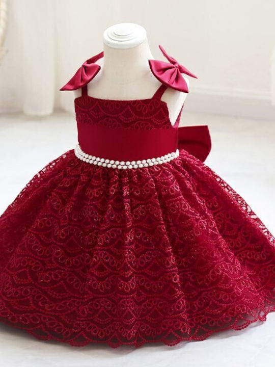 TakTakBaby Children's Dress Lace Burgundy