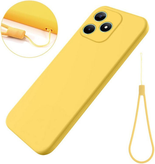Solid Color Umschlag Rückseite Silikon Gelb (Realme C51)