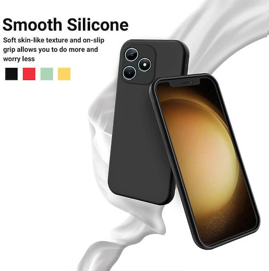 Solid Color Umschlag Rückseite Silikon Schwarz (Realme C51)