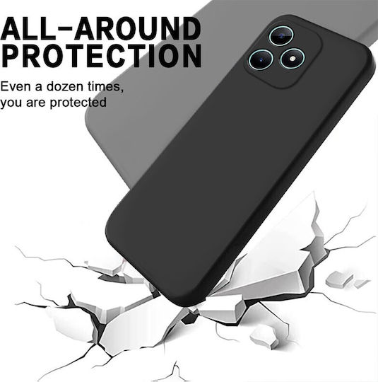 Solid Color Umschlag Rückseite Silikon Schwarz (Realme C51)
