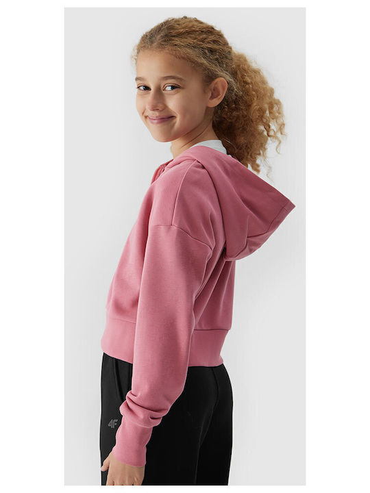 Kinderstrickjacke mit Kapuze Rosa