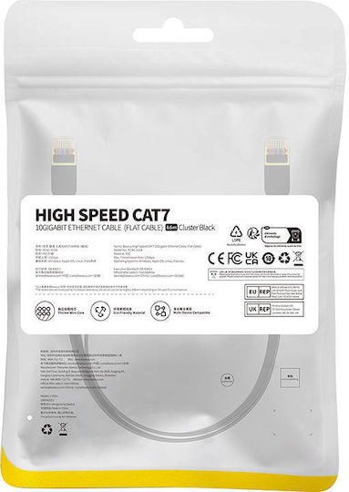 Baseus Flat Cat.7 10Gbps Network Cable Ethernet 0.5m Black