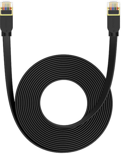 Baseus Flat Cat.7 (10Gbps) Καλώδιο Δικτύου Ethernet 8m Μαύρο