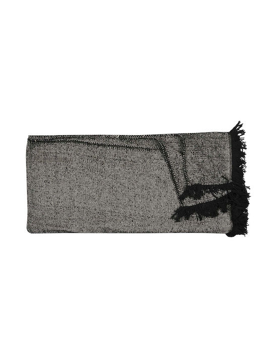 TnS Ριχτάρι Πολυθρόνας Chenille 150x180εκ. Μαύρο & Λευκό
