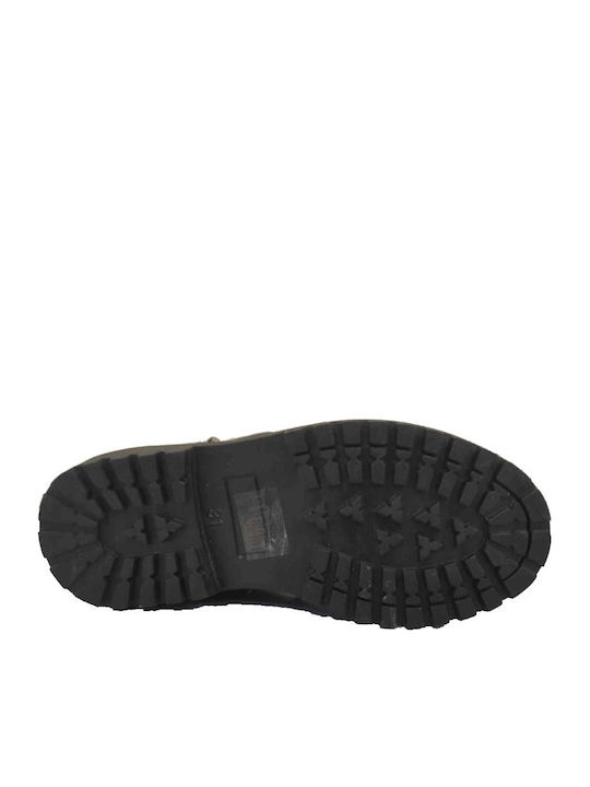 Lederne Kinderstiefel mit Reißverschluss Schwarz