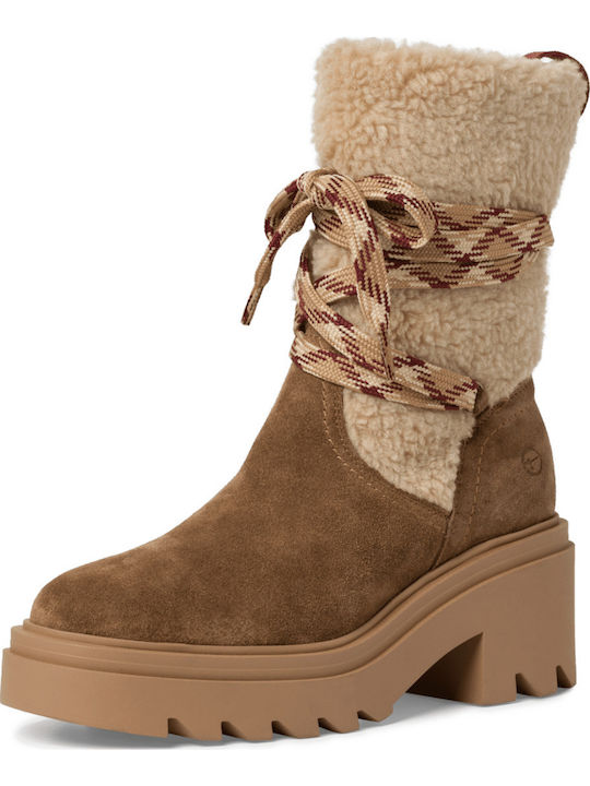 Stiefeletten Damen mit Pelz Beige