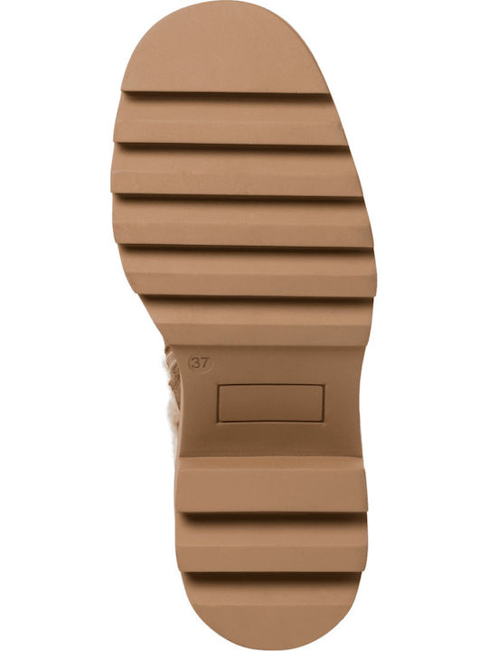 Stiefeletten Damen mit Pelz Beige