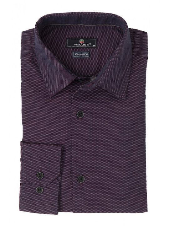 Visconti Men's Shirt Long Sleeve Purple