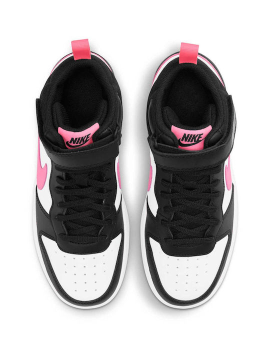 Court Borough Παιδικά Sneakers High με Σκρατς Μαύρα CD7782-005
