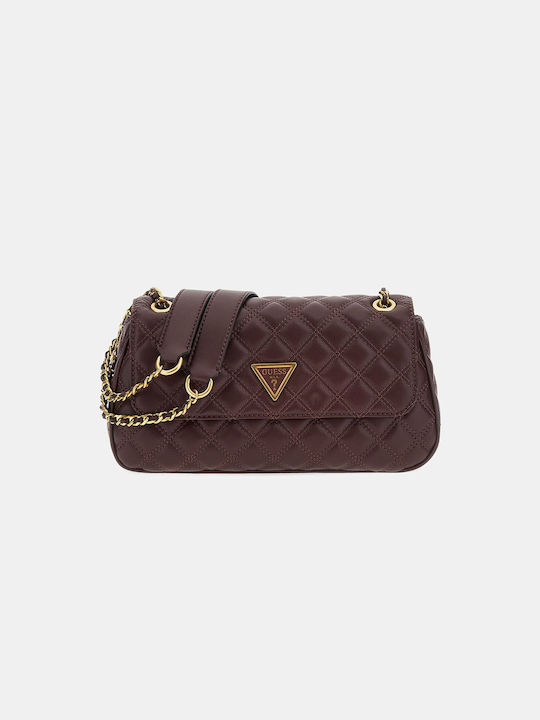 Guess Giully Convertible Din piele Geantă de damă Crossbody Maro