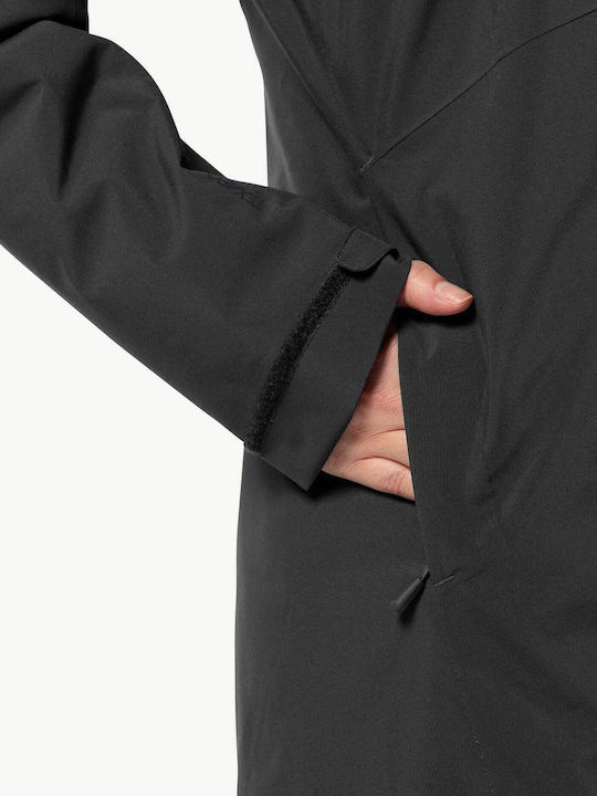 Women's Short Sports Jacket for Winter Black