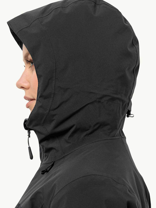 Women's Short Sports Jacket for Winter Black