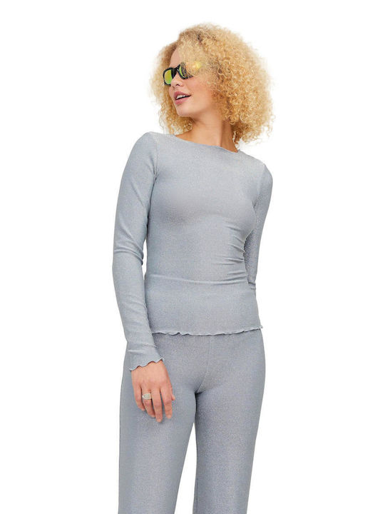 Γυναικεία Μπλούζα Μακρυμάνικη Lightgray
