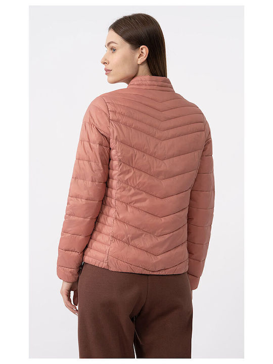 4F Kurz Damen Puffer Jacke für Winter Orange