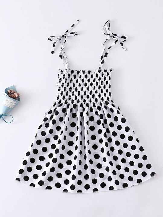 Children's polka dot dress - White