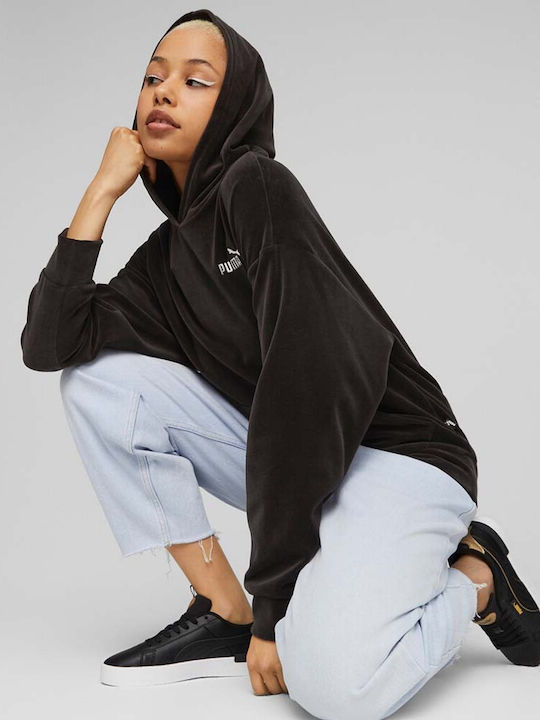 PUMA Ess Elevated Women's Sweatshirt Black with Hood