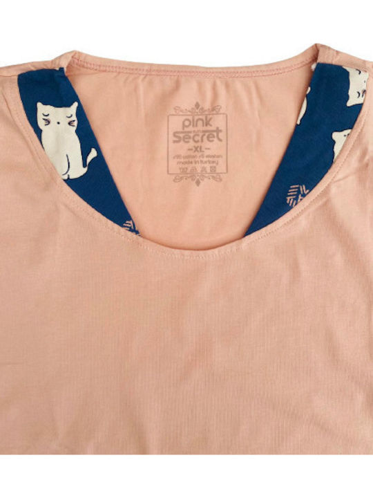 Kal-tsa Winter Damen Pyjama-Oberteil Rosa
