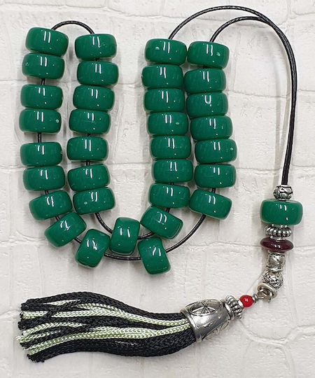 Roloi Komboloi Worry Beads din Resin de lungime 34buc Green