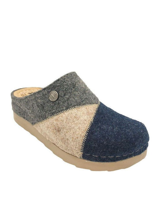 Anatomical Woolen Women's Slippers Blue