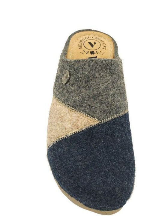 Anatomical Woolen Women's Slippers Blue