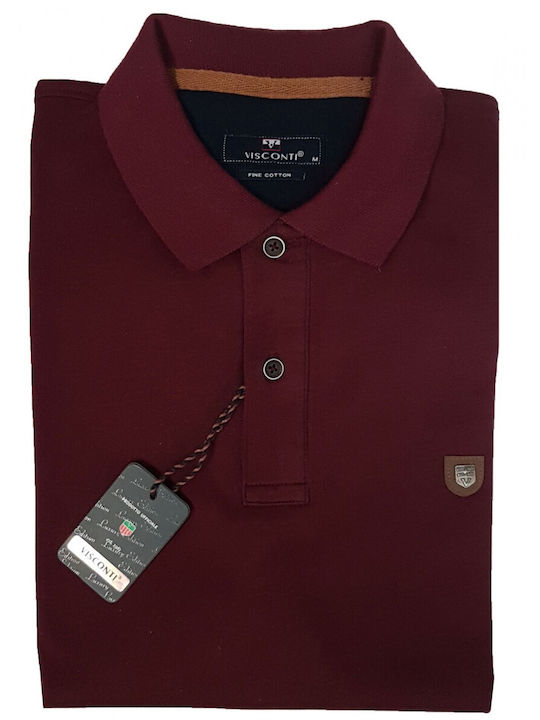 Visconti Men's Long Sleeve Blouse Burgundy