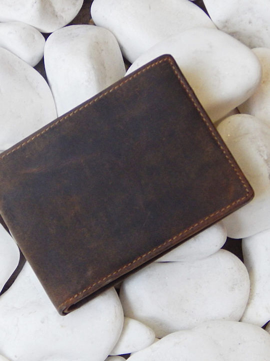 Leather Men's Wallet Classic with RFID Brown
