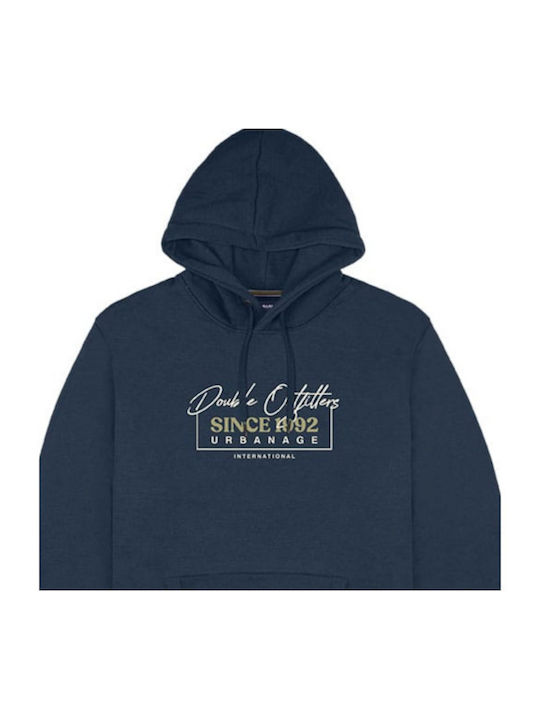 Double Men's Sweatshirt with Hood Blue