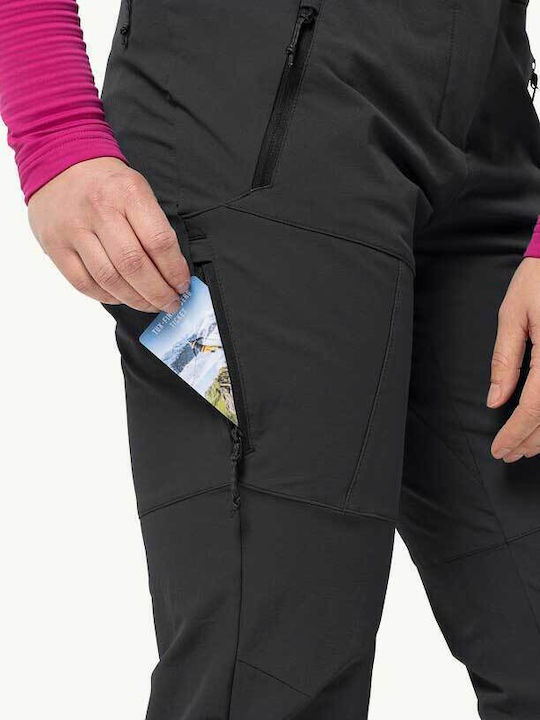 Jack Wolfskin Γυναικείο Μακρύ Παντελόνι Πεζοπορίας Μαύρο