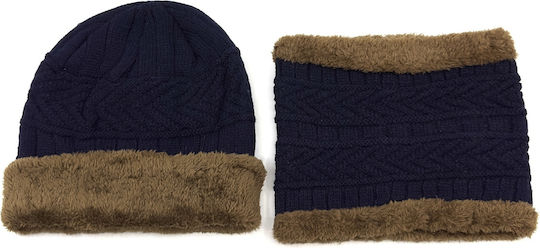 Knitted Beanie Cap Blue