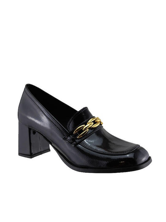 Stefania Patent Leather Black Heels